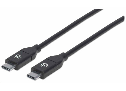 Manhattan USB-C kabel, USB 2.0, Male na Male, 480 Mbps, 5 A, 2m, černá