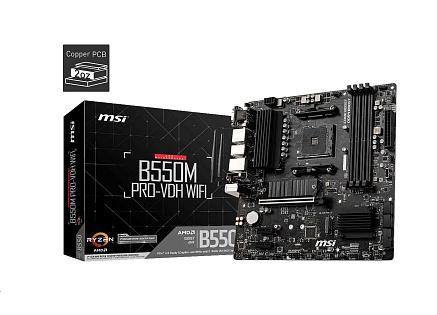 MSI MB Sc AM4 B550M PRO-VDH WIFI, AMD B550, 4xDDR4, VGA, mATX