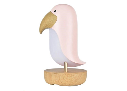 Rabbit & Friends Lampička ptáček s reproduktorem | růžová