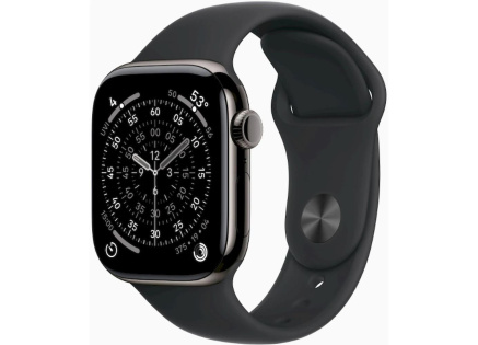 Apple Watch Series 11 GPS + Cellular 42mm Slate Titanium Case with Black Sport Band - M/L
