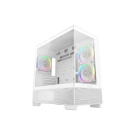 DEEPCOOL Case CG380 3F WH, mATX, ARGB, Průhledná bočnice, 3x120mm Fan, bílá