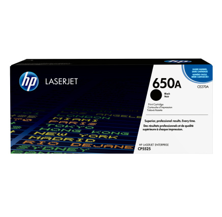 HP 650A Black LJ Toner Cart, CE270A (13,500 pages) HP 650A Black LJ Toner Cart, CE270A (13,500 pages)