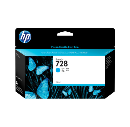 HP 728 130-ml Cyan DesignJet Ink Cartridge HP 728 130-ml Cyan DesignJet Ink Cartridge