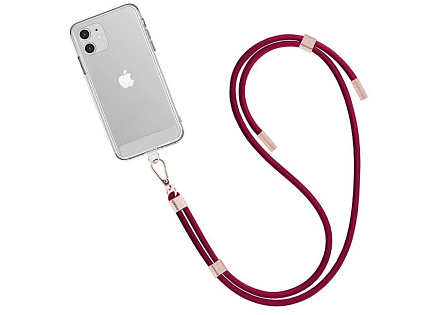 WG - Crossbody lace strap/transparent/burgundy