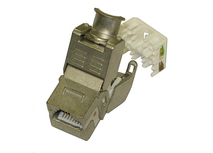 Keystone Cat6A, STP, samozařezávací se zaklapnutím, stříbrný