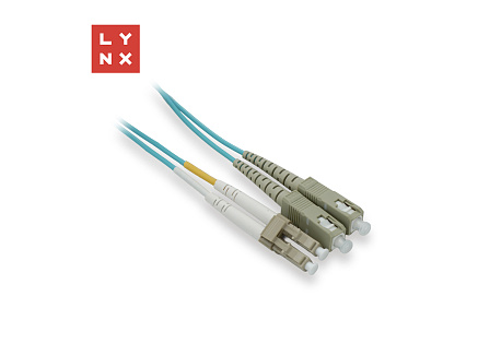 LYNX duplexní patch kabel MM, OM3, LC/SC, 50/125µm, 15m LYNX duplexní patch kabel MM, OM3, LC/SC, 50/125µm, 15m