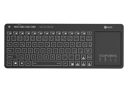 C-TECH Klávesnice WLTK-03, Bezdrátová, Touchpad, černá C-TECH Klávesnice WLTK-03, Bezdrátová, Touchpad, černá