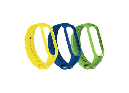 RhinoTech řemínek pro Xiaomi Mi Band 7, (3-pack), tmavě modrá / žlutá / zelená