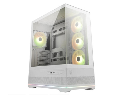 MSI case MAG PANO 110R PZ WHITE, ATX, Průhledná bočnice, 4x 120mm ARGB Fan, bílá