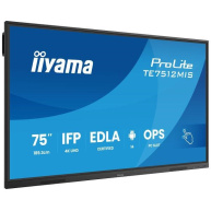 Iiyama ProLite TE7512MIS, 24/7, 190.5 cm (75''), PureTouch-IR, 4K, USB, USB-C, Ethernet, Wi-Fi, kit (USB), black