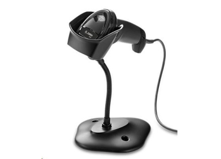 POŠKOZENÝ OBAL - Zebra čtečka DS2208, 2D čtečka čarového kódu, KIT, black, USB-HID + stojan