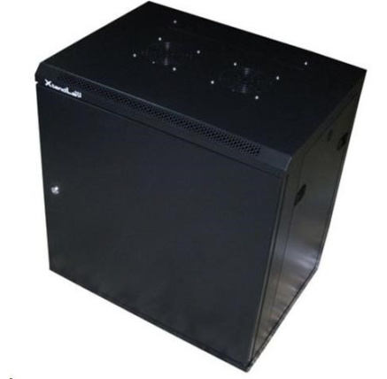XtendLan 19" nástěnný rozvaděč 6U 600x450, nosnost 60kg, plné dveře, svařovaný,proti vykradení,černý