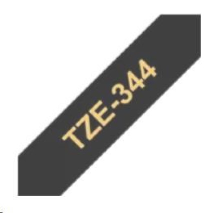 BROTHER TZE344 - kazeta TZ šířky 18mm, laminovaná TZE-344, černá / zlaté písmo - gold BROTHER TZE344 - kazeta TZ šířky 18mm, laminovaná TZE-344, černá / zlaté písmo - gold