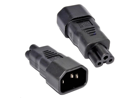 Adaptér IEC C14 na IEC C5 "trojlístek" napětí 230V, 10A