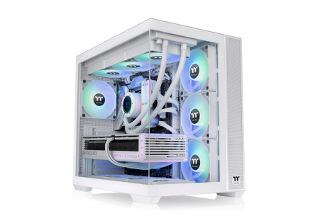 THERMALTAKE Case View 380 TG ARGB, ATX, Průhledná bočnice, 4x 120mm ARGB Fan, bílá