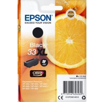 EPSON ink čer Singlepack "Pomeranč" Black 33XL Claria Premium Ink