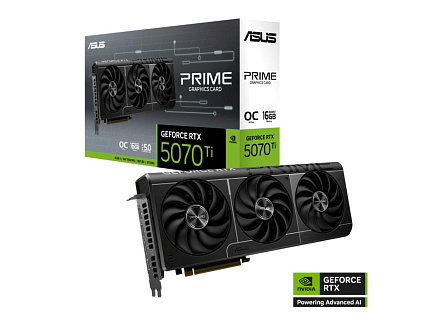 ASUS VGA NVIDIA GeForce RTX 5070 Ti PRIME 16GB OC, 16GB GDDR7, 3xDP, 1xHDMI