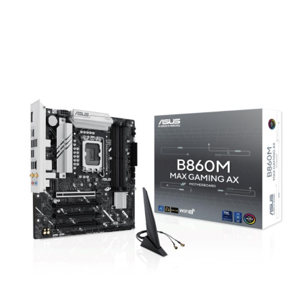 ASUS MB Sc LGA1851 B860M MAX GAMING AX, Intel B860, 4xDDR5, 1xDP, WiFi, mATX