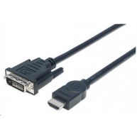 MANHATTAN HDMI Male to DVI-D 24+1 Male, Dual Link, Black, 5m