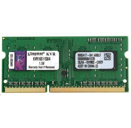SODIMM DDR3 4GB 1600MT/s CL11 Non-ECC 1Rx8 KINGSTON VALUE RAM