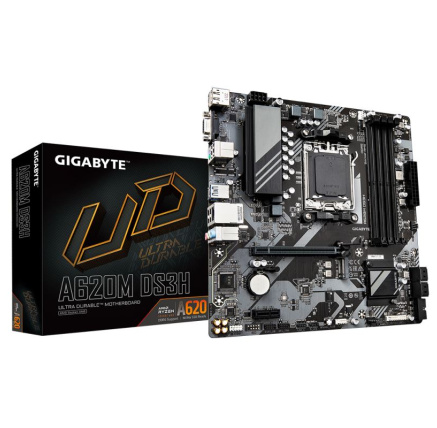 GIGABYTE MB Sc AM5 A620M DS3H, AMD A620, 4xDDR5, 1xDP, 1xHDMI, 1xD-Sub GIGABYTE MB Sc AM5 A620M DS3H, AMD A620, 4xDDR5, 1xDP, 1xHDMI, 1xD-Sub