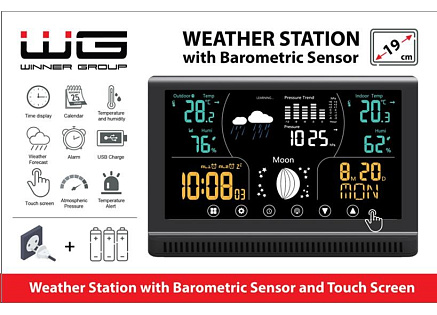WG - Meteostanice WG3 s venkovním čidlem, černá
