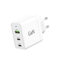 WG - Síťová nabíječka GaN 3x USB, 1x USB-A 30W + 2x USB-C 65W, bílá