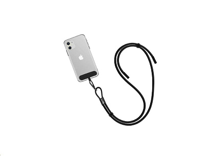 WG Crossbody strap s datovým kabelem Type C – Type C/1.7m/3A/60W/nylon braided/black