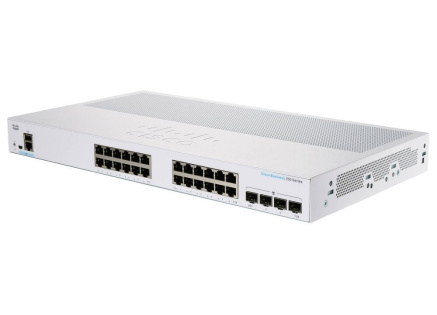 Cisco switch CBS350-24T-4G-UK (24xGbE,4xSFP,fanless) - REFRESH