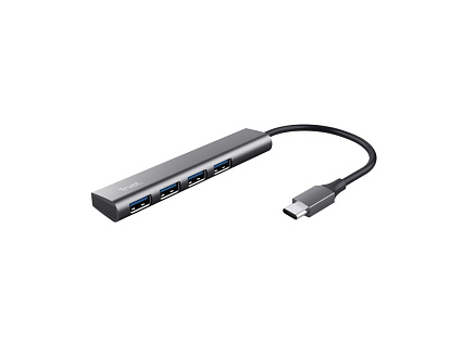 TRUST Rozbočovač Halyx Aluminium USB-C To 4 Port USB-A 3.2 Gen1 Hub TRUST Rozbočovač Halyx Aluminium USB-C To 4 Port USB-A 3.2 Gen1 Hub