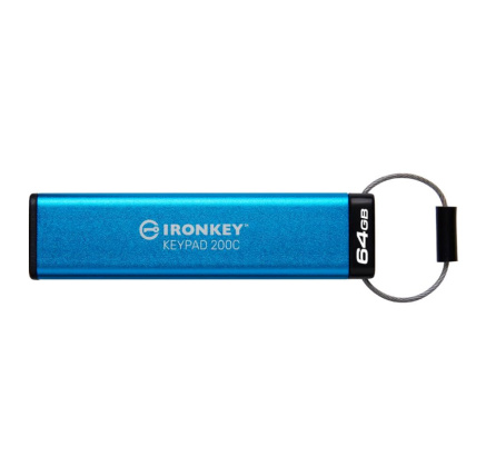 Kingston Flash Disk IronKey 64GB USB-C IronKey Keypad 200C, FIPS 140-3 Lvl 3 (Pending) AES-256