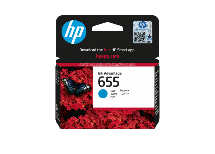 HP 655 Cyan Ink Cart, CZ110AE (600 pages)