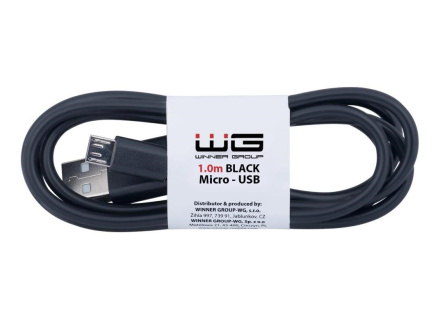 WG - Datový kabel Micro USB na USB-A, 1 metr, černá WG - Datový kabel Micro USB na USB-A, 1 metr, černá