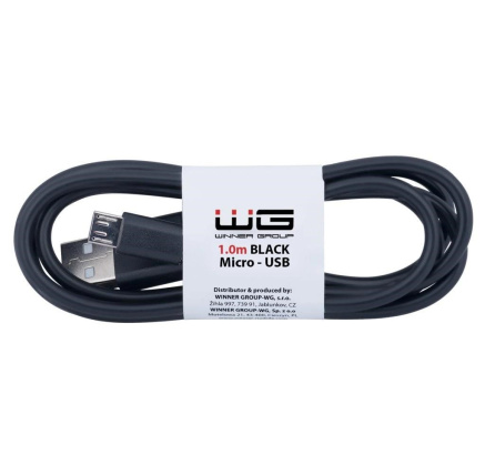 WG - Datový kabel Micro USB na USB-A, 1 metr, černá