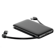 WG - Power Bank 5000 mAh, kabel Micro USB + Type-C + adaptér Lightning, černá
