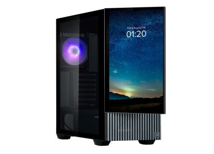 ZALMAN case Z10 DS, Mid Tower, ATX, Integrovaný Monitor, 2xUSB 3.0, 1xUSB-C, 1x ARGB + 2x 120mm Fan, černá