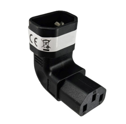 Adaptér vertikálně úhlový IEC C13 na IEC C14 napětí 230V, 10A Adaptér vertikálně úhlový IEC C13 na IEC C14 napětí 230V, 10A