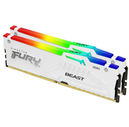 KINGSTON DIMM DDR5 64GB (Kit of 2) 5200MT/s CL40 FURY Beast Bílá RGB XMP
