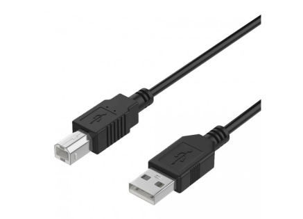 WG Datový kabel USB-A (male) to USB-B (male) 3m / black WG Datový kabel USB-A (male) to USB-B (male) 3m / black