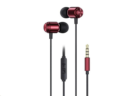 WG - Sluchátka HF stereo 3.5 mm Jack, červená WG - Sluchátka HF stereo 3.5 mm Jack, červená