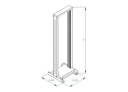 TRITON 19" montážní rám 42U, jednodílný TRITON 19" montážní rám 42U, jednodílný