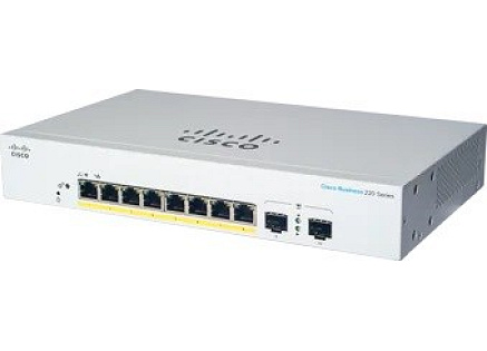 Cisco switch CBS220-8P-E-2G (8xGbE,2xSFP,8xPoE+,65W,fanless)
