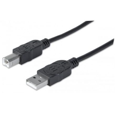 MANHATTAN Kabel USB 2.0 A-B propojovací 3m, černý MANHATTAN Kabel USB 2.0 A-B propojovací 3m, černý
