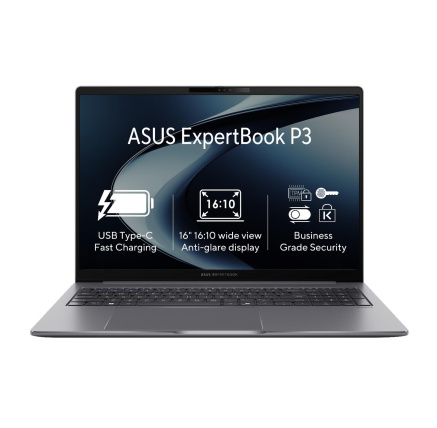 ASUS NTB ExpertBook P3 (P3605CVA-MB0004X), i7-13620H, 16" WUXGA, 32GB, 1TB SSD, UHD, W11 Pro, Misty Grey