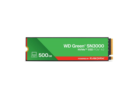 WD GREEN SSD 500GB SN3000 Powered by SanDisk, PCIe Gen4x4, M.2 2280, (R:5000/W:4100 MB/s) WD GREEN SSD 500GB SN3000 Powered by SanDisk, PCIe Gen4x4, M.2 2280, (R:5000/W:4100 MB/s)