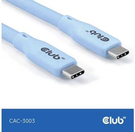 Club3D Kabel USB-C 4.0, 20Gbps, 4K60Hz, PD 240W, 2m, modrá Club3D Kabel USB-C 4.0, 20Gbps, 4K60Hz, PD 240W, 2m, modrá