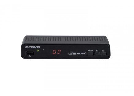 Orava DVB-30 digitální pozemní přijímač DVB-T2, HD, HEVC, PVR, paměť pro 500 programů, SCART, HDMI, ethernet, černá