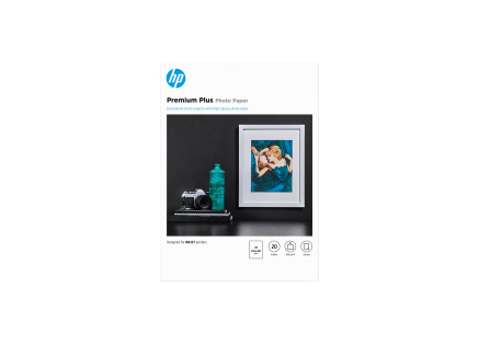 HP Premium Plus Glossy Photo Paper-20 sht/A4/210 x 297 mm, 300 g/m2, CR672A