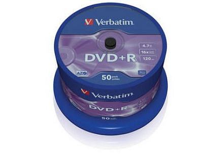 VERBATIM DVD+R(50-Pack)Spindle/General Retail/16x/4.7GB