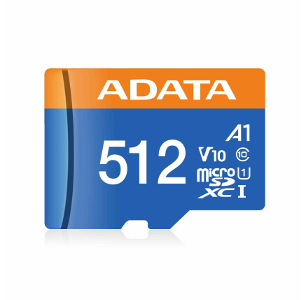 ADATA MicroSDXC karta 512GB Premier UHS-I C10 V10 (R:100/W:25 MB/s) + SD adaptér ADATA MicroSDXC karta 512GB Premier UHS-I C10 V10 (R:100/W:25 MB/s) + SD adaptér